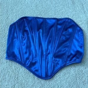 Blue Satin Corset Top